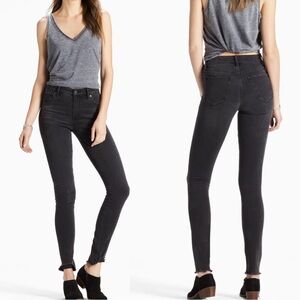 Lucky Brand 6/28 ankle bridgette high rise  Skinny Jeans in black With raw hem